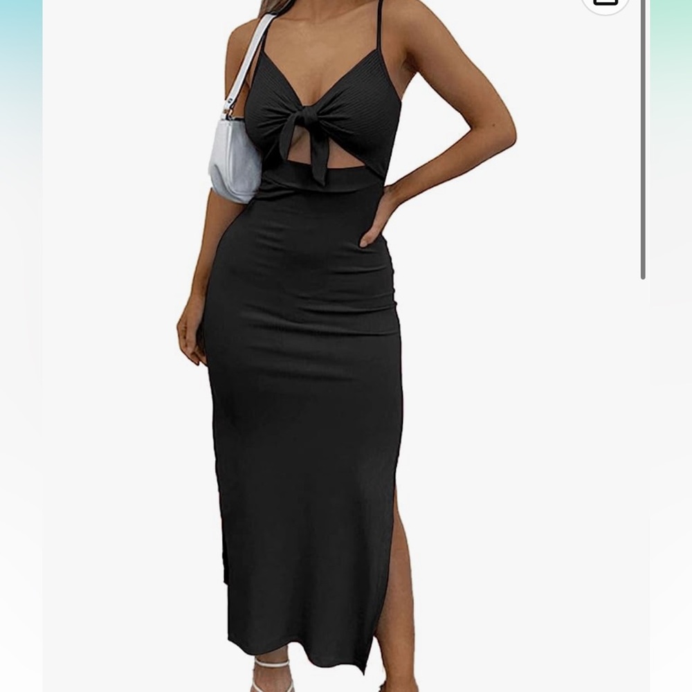 Black ribbed dress